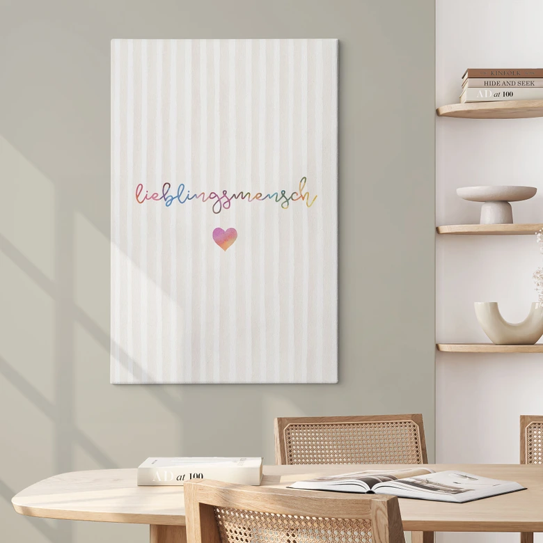 Leinwandbild Lieblingsmensch mit Herz 