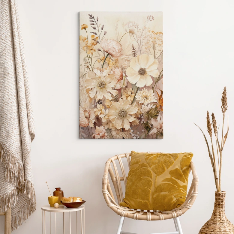 Canvas print Vintage flowers in the meadow - Lola Peacock 