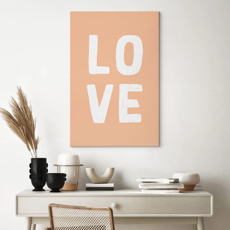 Canvas Decoratieletters peach-kleur 