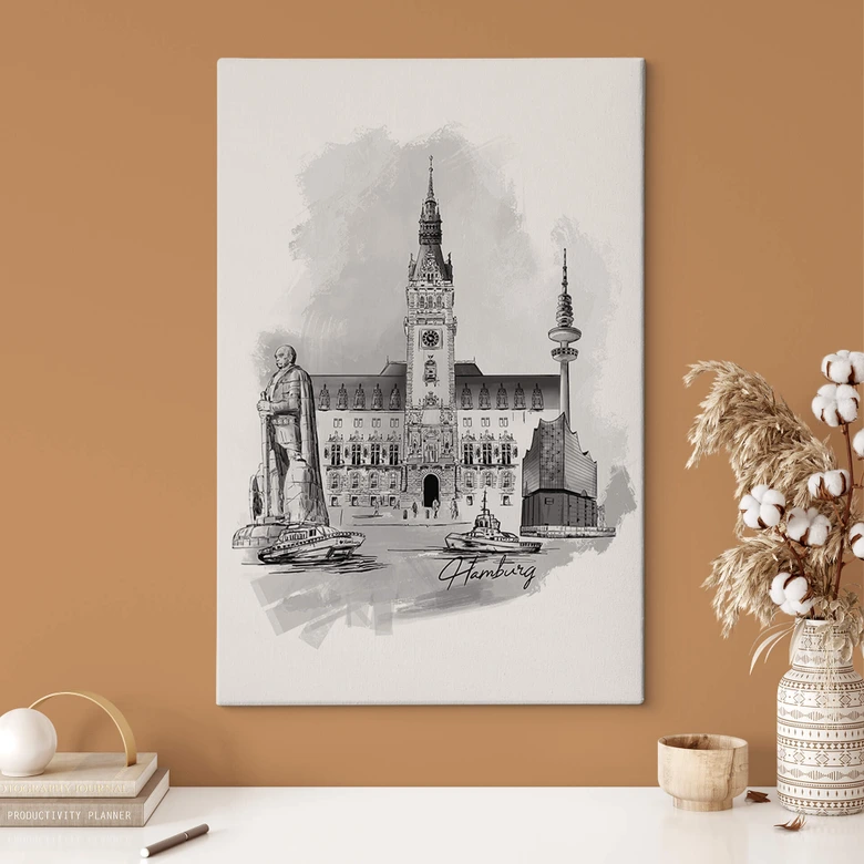 Tableau sur toile Love your City - Hamburg 