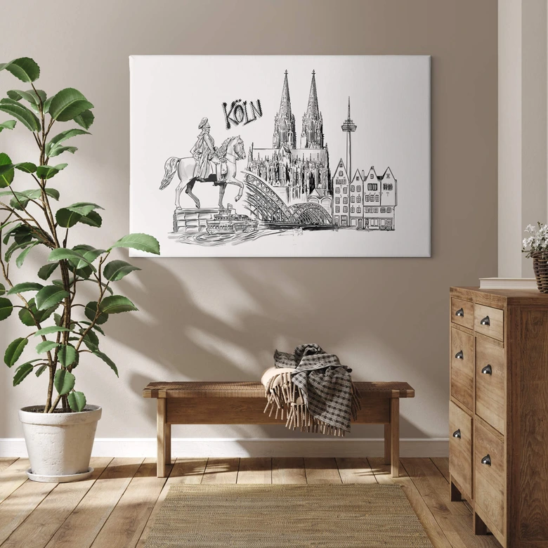 Obraz na płótnie Kolonia - Czarno-biały - Pokochaj swoje miasto 