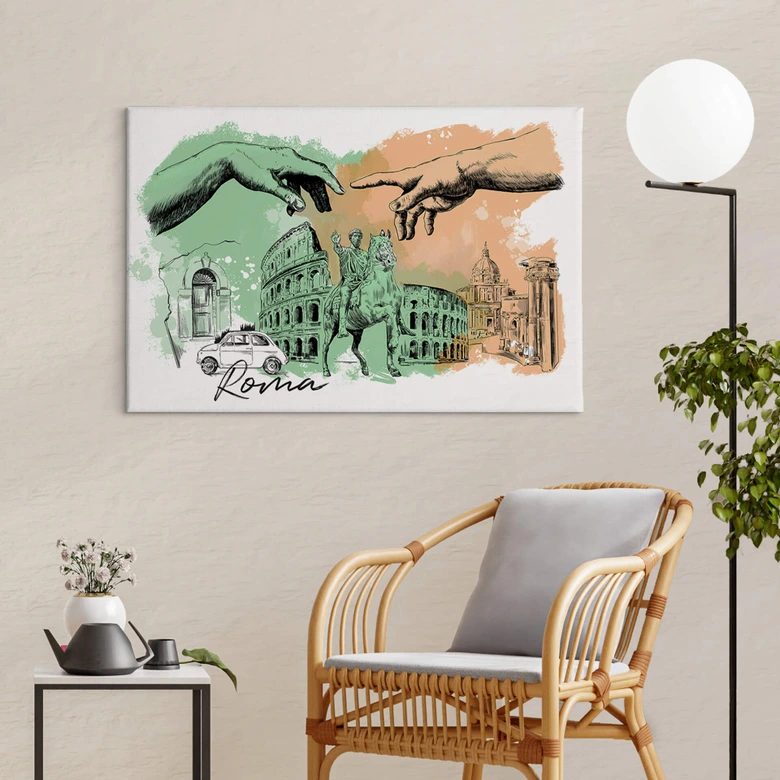 Canvastavla Roma - Älska din stad 