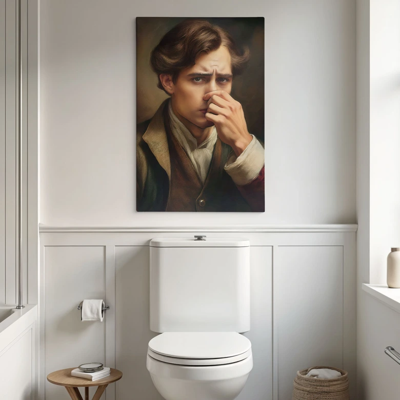 Leinwandbild Lustiges Toilettenmotiv im Retro-Look 