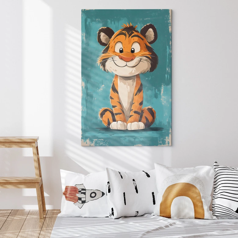 Leinwandbild Fröhliches Tigerbaby - Magnusson 