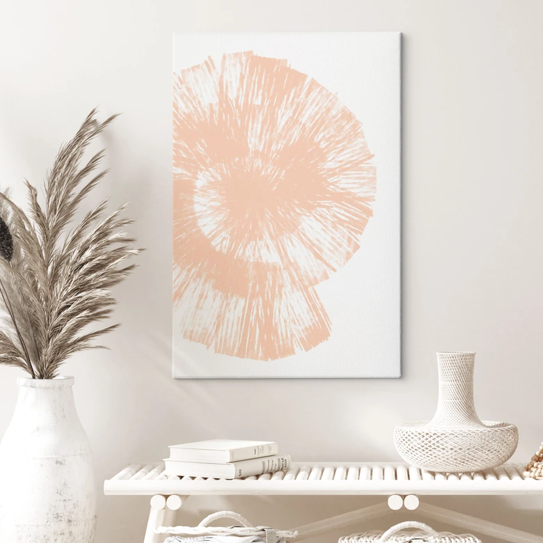 Lienzo Concha abstracta en color melocotón - Martina 