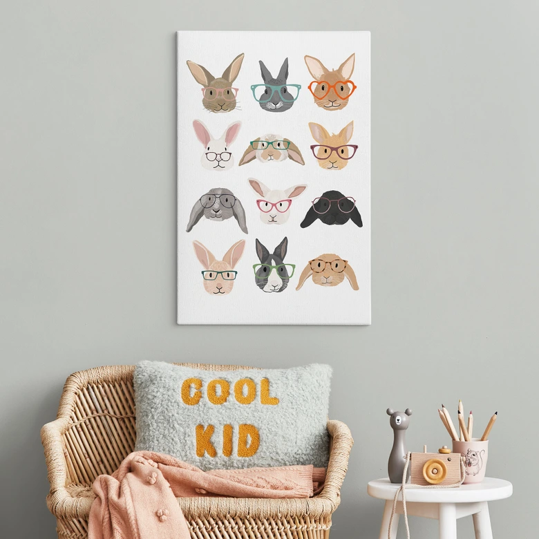 Lienzo Conejos con gafas - Melin 