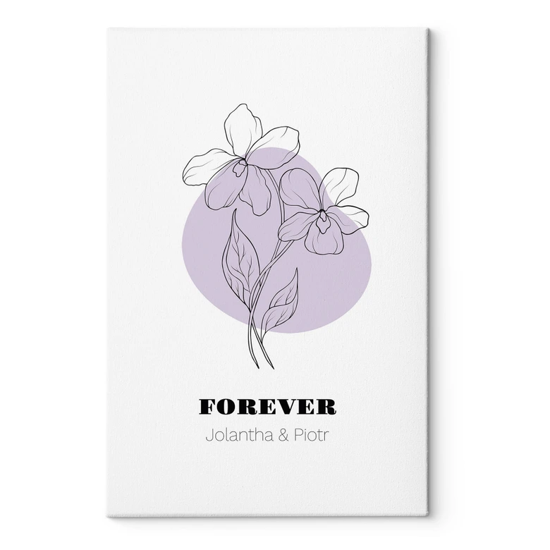 Personalisierbares Leinwandbild Monatsblume Februar 