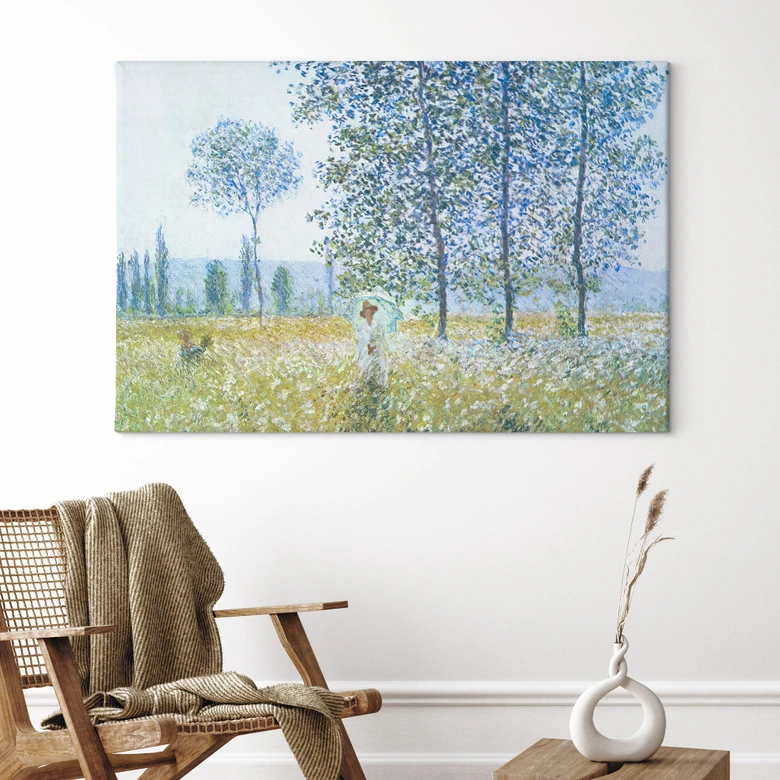 Canvastavla Monet - Fält på våren 