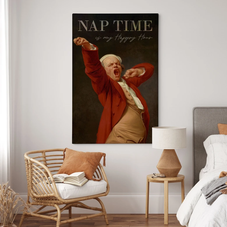 Leinwandbild Nap Time - Inspiriert von Ducreux - Selbstportrait 