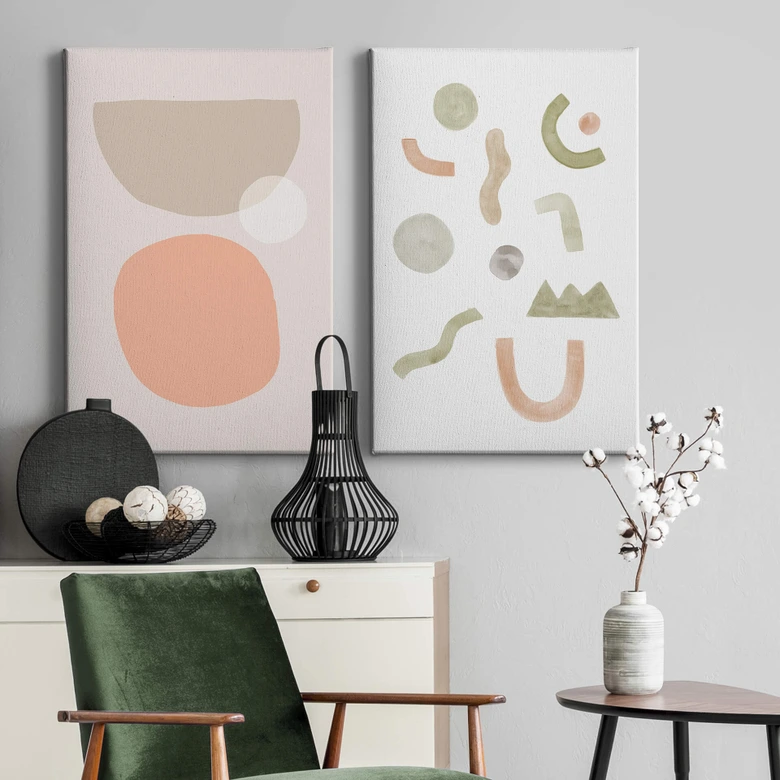 Canvastavla Nouveauprints - Abstrakt komposition 