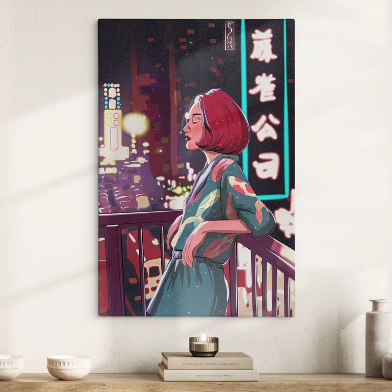 Leinwandbild Mädchen auf einem Balkon in Japan | Feminismus - Oliveira 