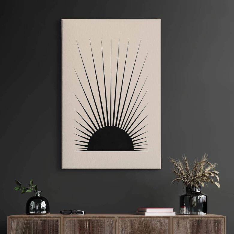Leinwandbild Orara Studio - Minimalistische Sonne 