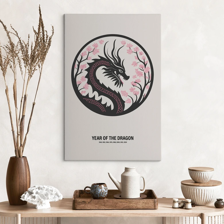 Canvas Chinees dierenriemteken - Jaar van de Draak - Paperago 