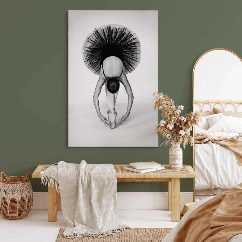 Leinwandbild Pentony MA - Ballerina Schwarz-Weiß 
