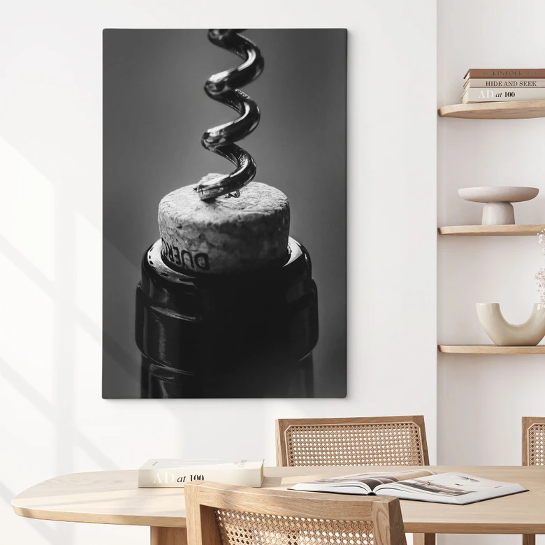 Canvas Wijn met kurkentrekker - Pictufy Studio 