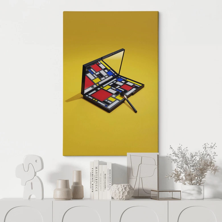 Leinwandbild Make-Up Palette im Stil von Piet Mondrian - Pozdniakov 