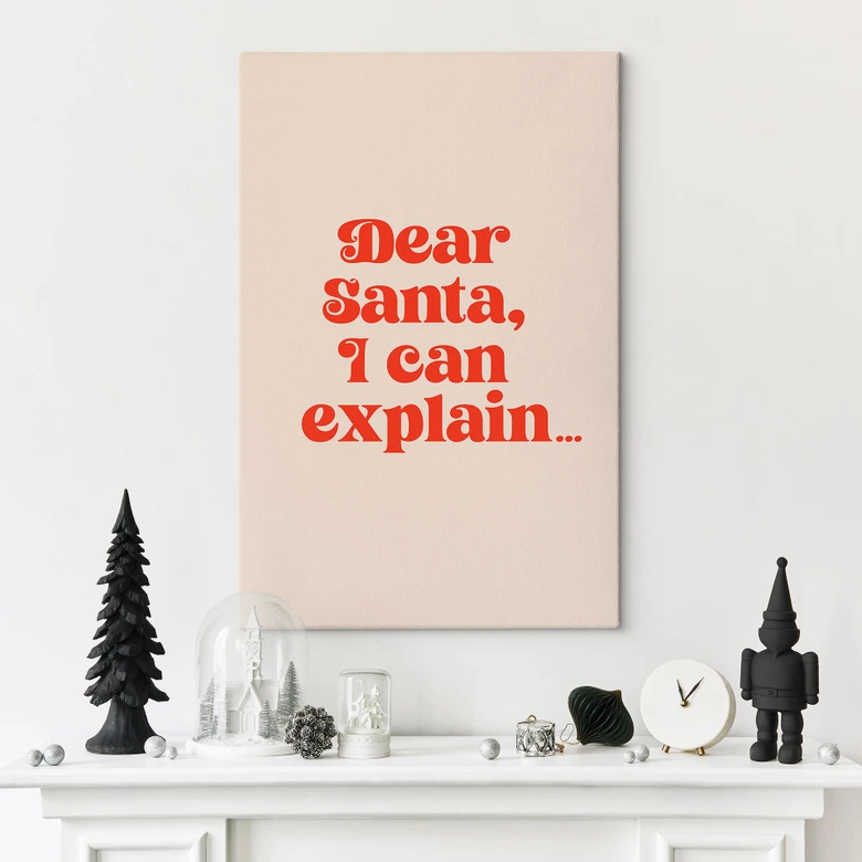 Canvastavla Julordspråk - Kära tomten, jag kan förklara... - Prints by Ayleen 