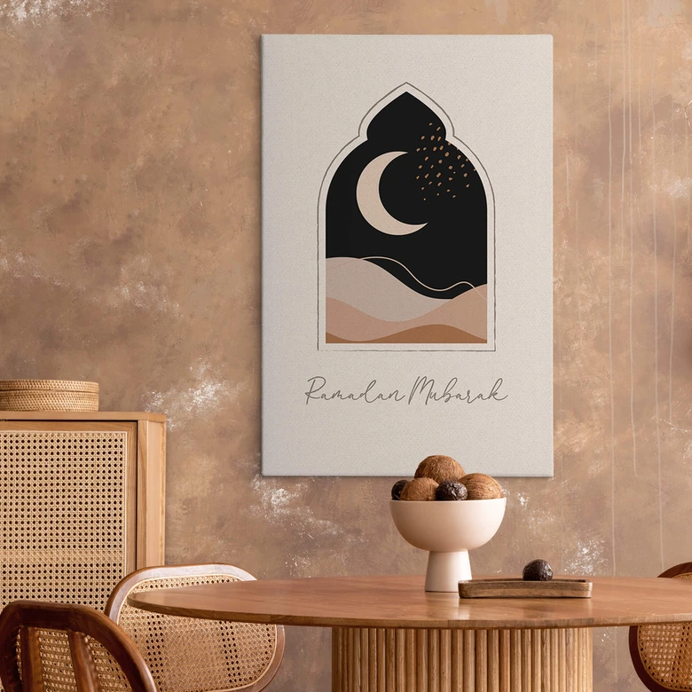 Leinwandbild Ramadan Mubarak Mondsichel 