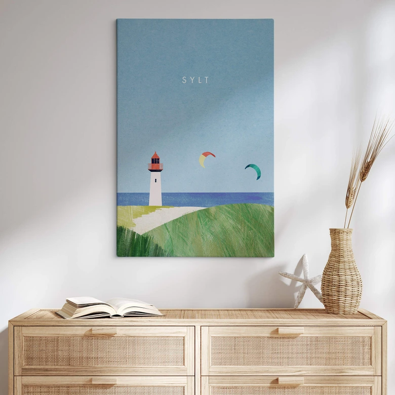 Leinwandbild Rivers - Sylt mit Leuchtturm 