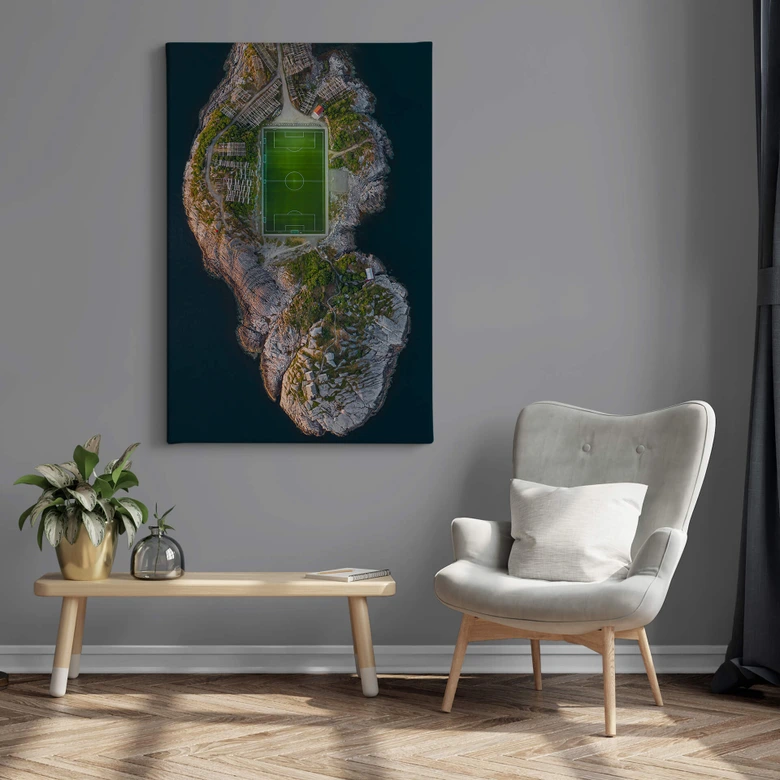 Lienzo Simoon - Campo de fútbol en el fin del mundo 