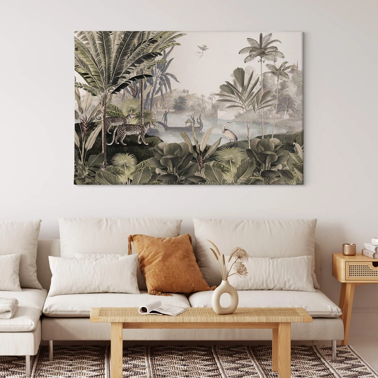 Leinwandbild Sir Edward - Landschaft mit Leoparden 