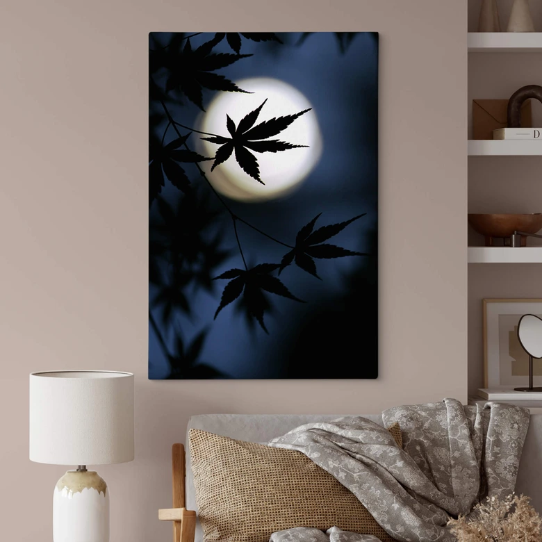Canvas Tomihisa - Japanse Esdoorn in het Maanlicht 