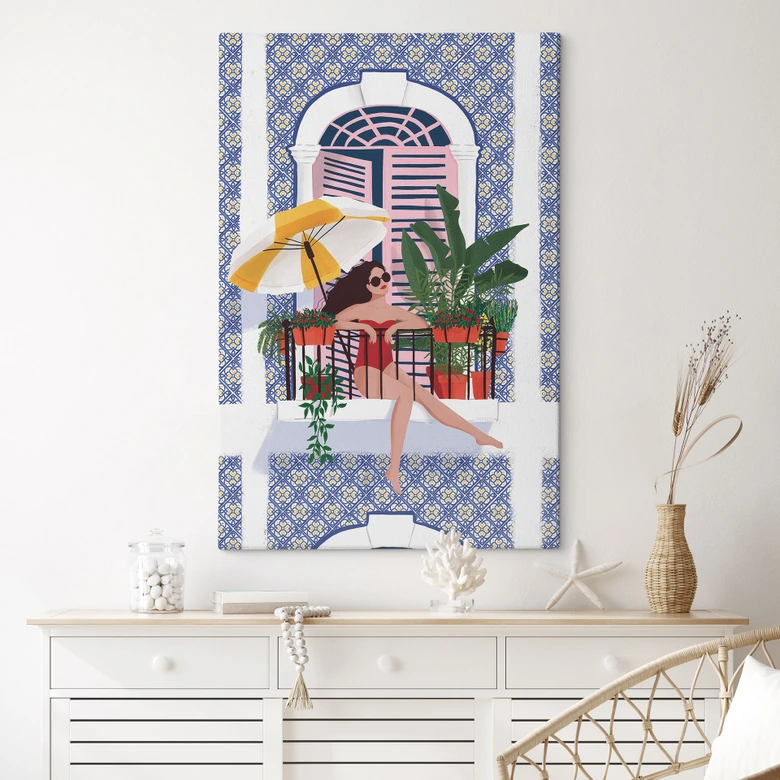 Canvastavla Semester på balkongen - Tomljanovic 