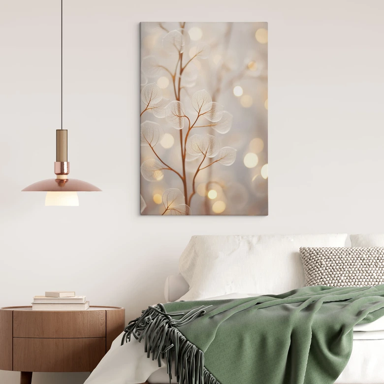 Canvasbillede Filigran blade beige - Treechild 