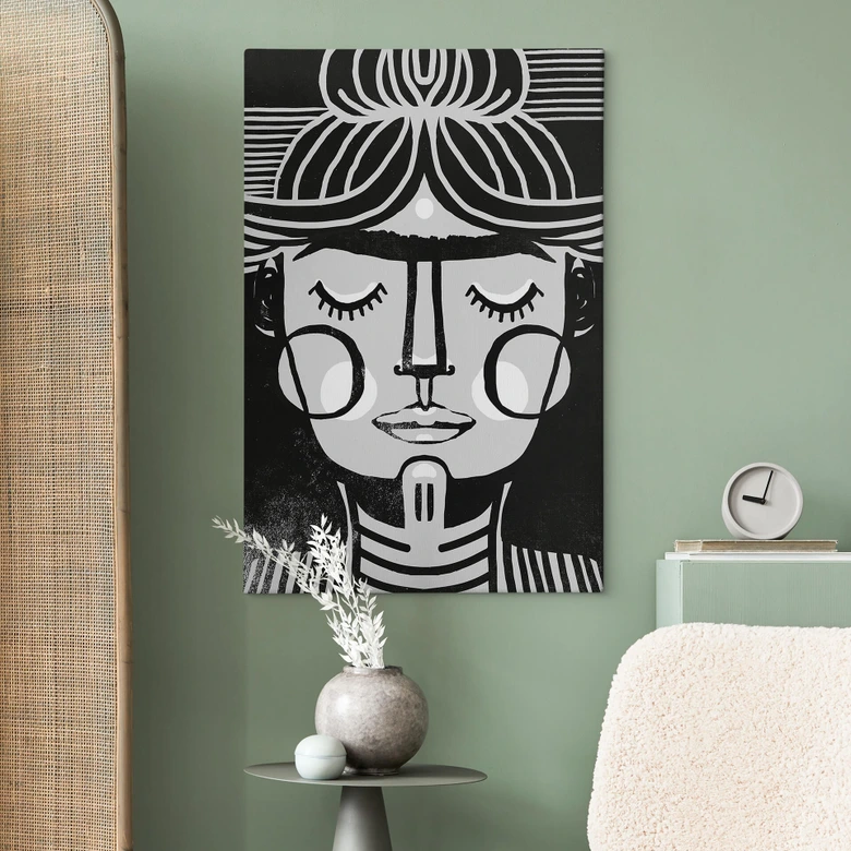 Leinwandbild Träumende Frida Illustration - Treechild 