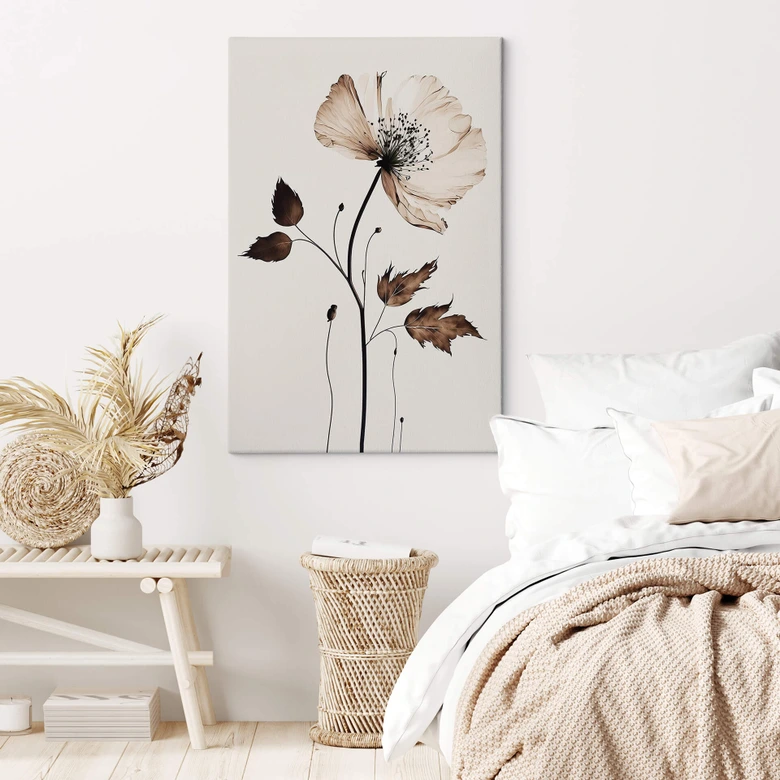 Leinwandbild Trockenblüte in Creme - Treechild 