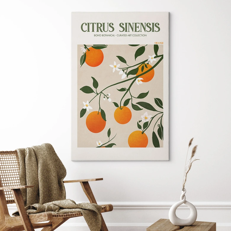 Lienzo Boho Naranjo - Citrus Sinensis - Tunaboylu 