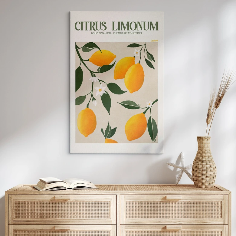 Leinwandbild Boho Zitronenbaum - Citrus Limonum - Tunaboylu 