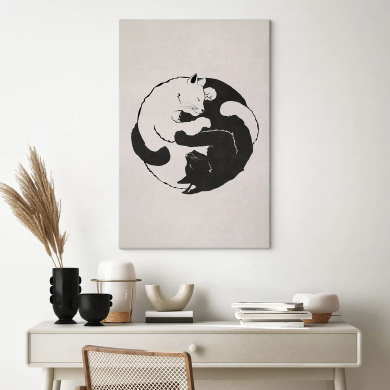 Leinwandbild Katzen Ying & Yang - Tunaboylu 