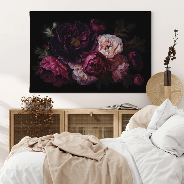 Canvas Print Bouquet of flowers with peonies - UN Designs 