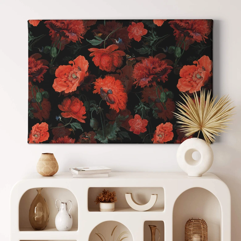 Leinwandbild UN Designs - Rote Blüten 