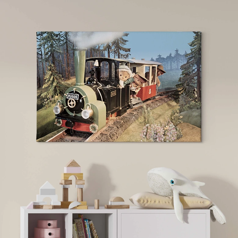 Canvas Print Sandman as train driver 