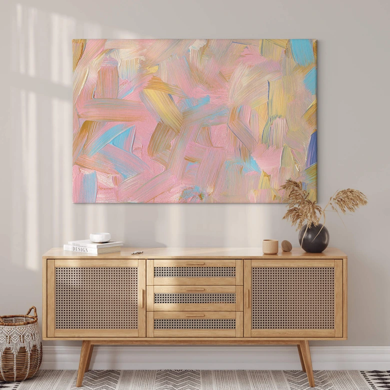 Leinwandbild uplusmestudio - Abstrakt in Rosa 
