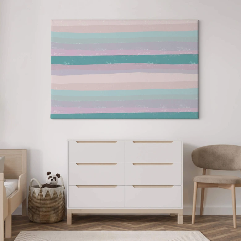 Leinwandbild Streifen - Farbenfrohe Leichtigkeit - uplusmestudio 