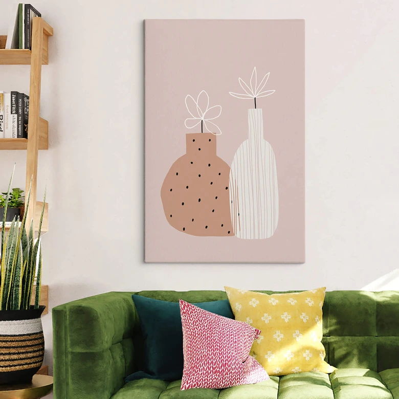 Leinwandbild uplusmestudio - Kleine Blumen in der Vase 