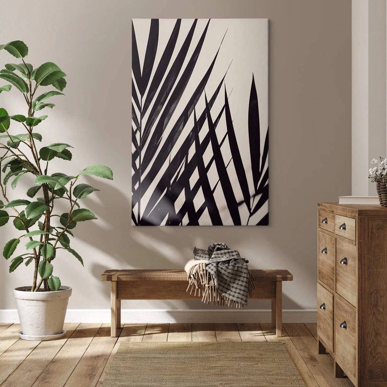 Lienzo 1X Estudio - Hoja de palmera negra 