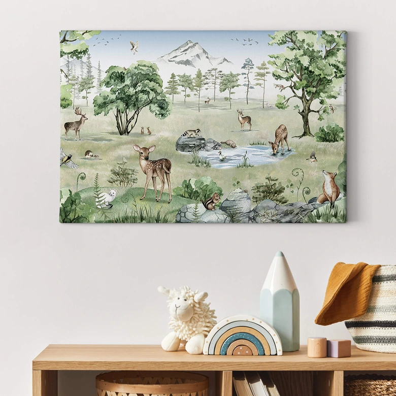 Leinwandbild Kikki Belle - Wald der Rehe 