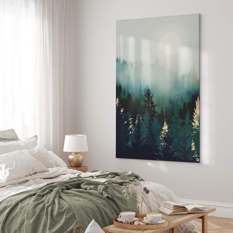 Canvastavla SpaceFrog Designs - Dimmig skog 