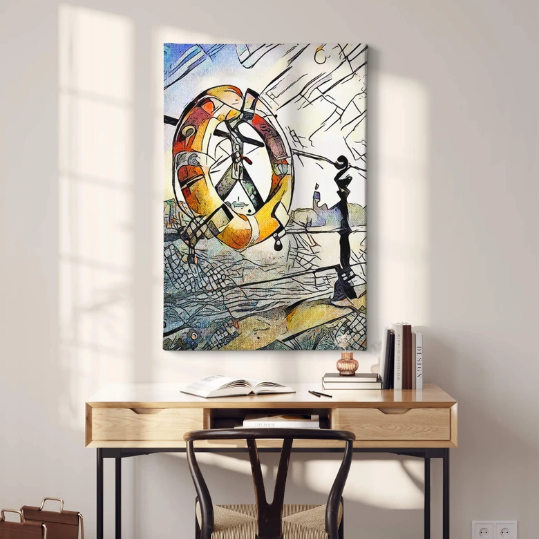 Leinwandbild Zamart - Kandinsky trifft Hamburg am Hafen 