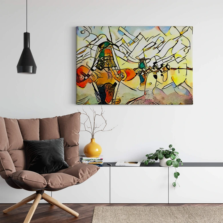 Leinwandbild Zamart - Kandinsky trifft Niederlande Windmühlen 
