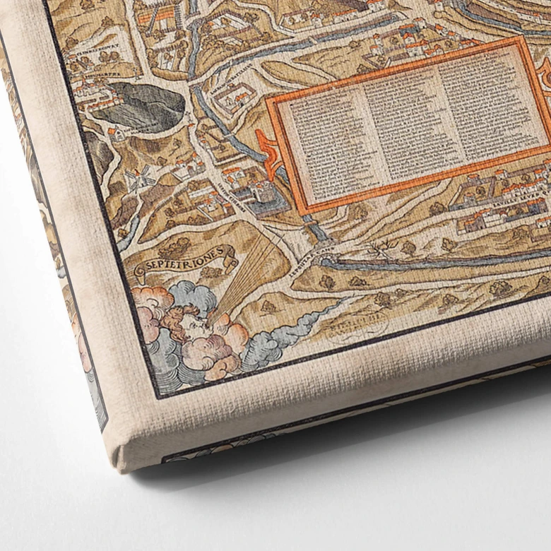 Canvas Historische Kaart van Parijs 
