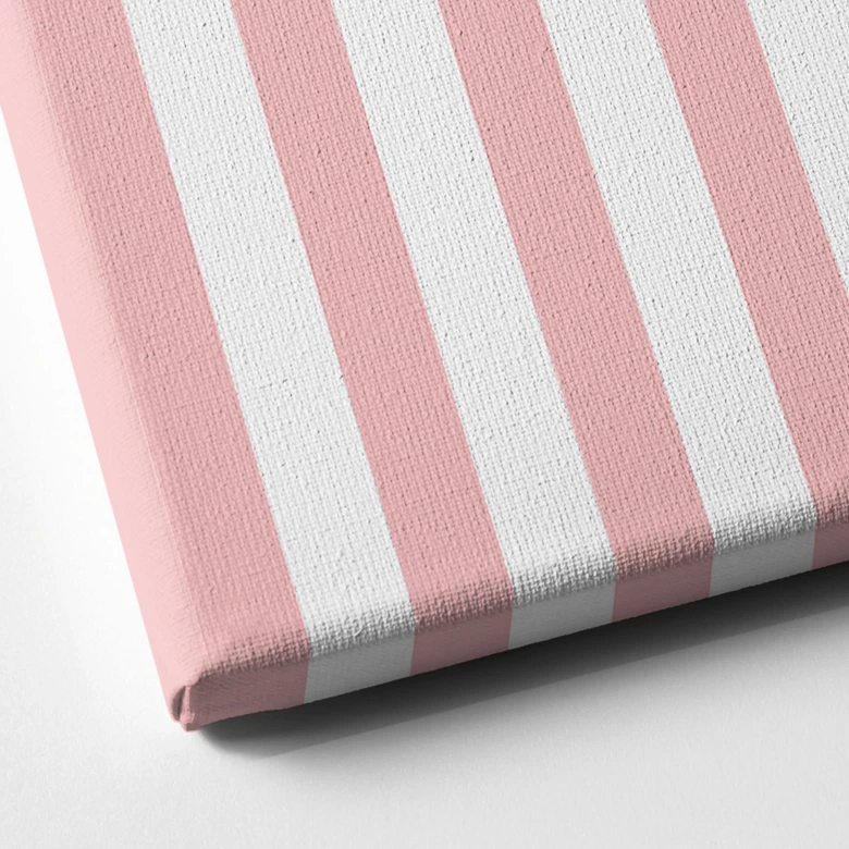 Personalisierbares Leinwandbild Streifen rosa 