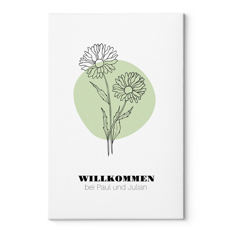 Personalisierbares Leinwandbild Monatsblume April 