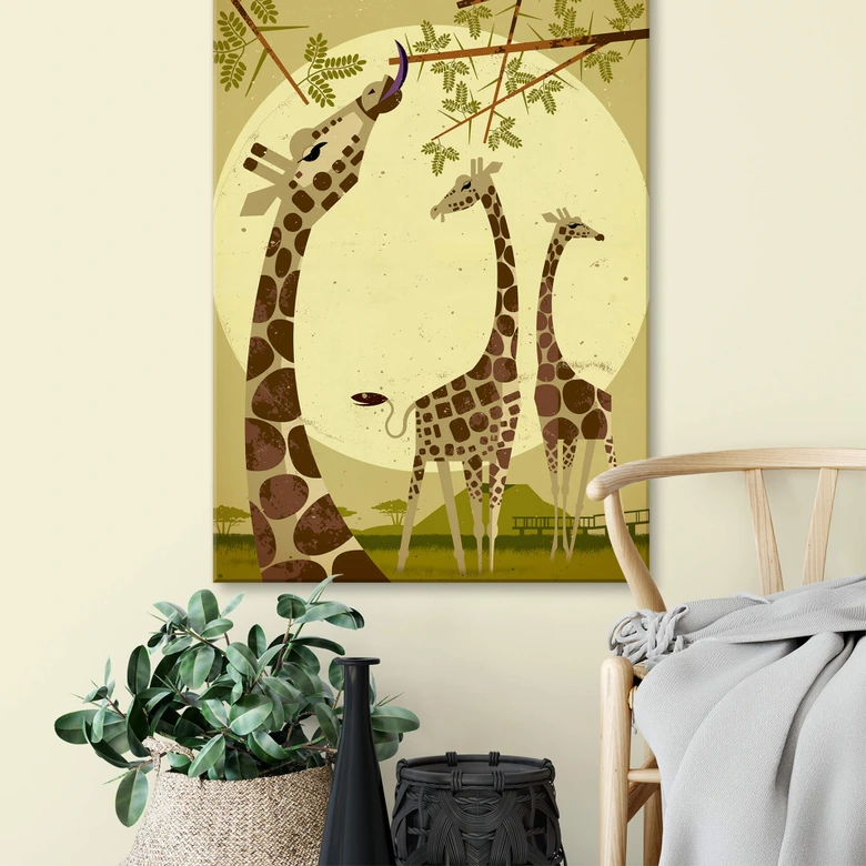 Brun duktavla - Giraffer 