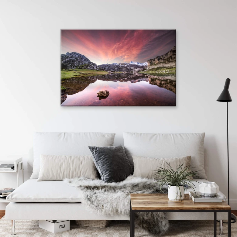 Leinwandbild Cuadrado - Dawn at Los Lagos 