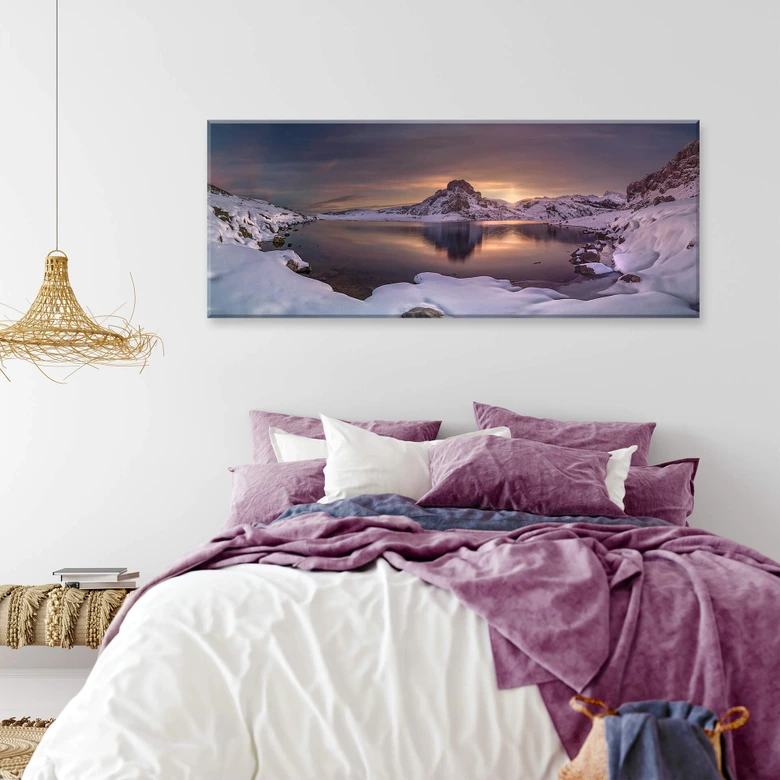 Lienzo Cuadrado - En el estanque dorado - Panorama 